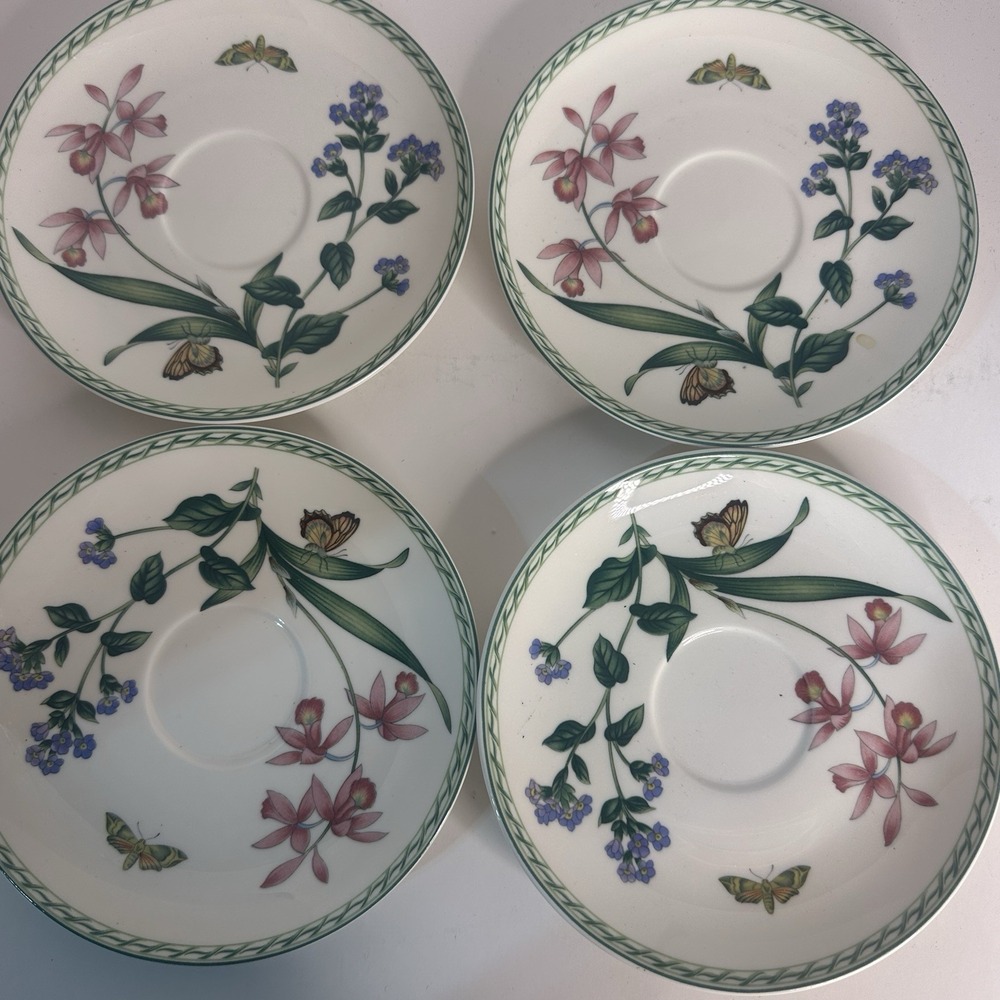 🦋 Mikasa Gourmet Garden Gallery Butterfly Plate Set Of‎ 4 Saucer